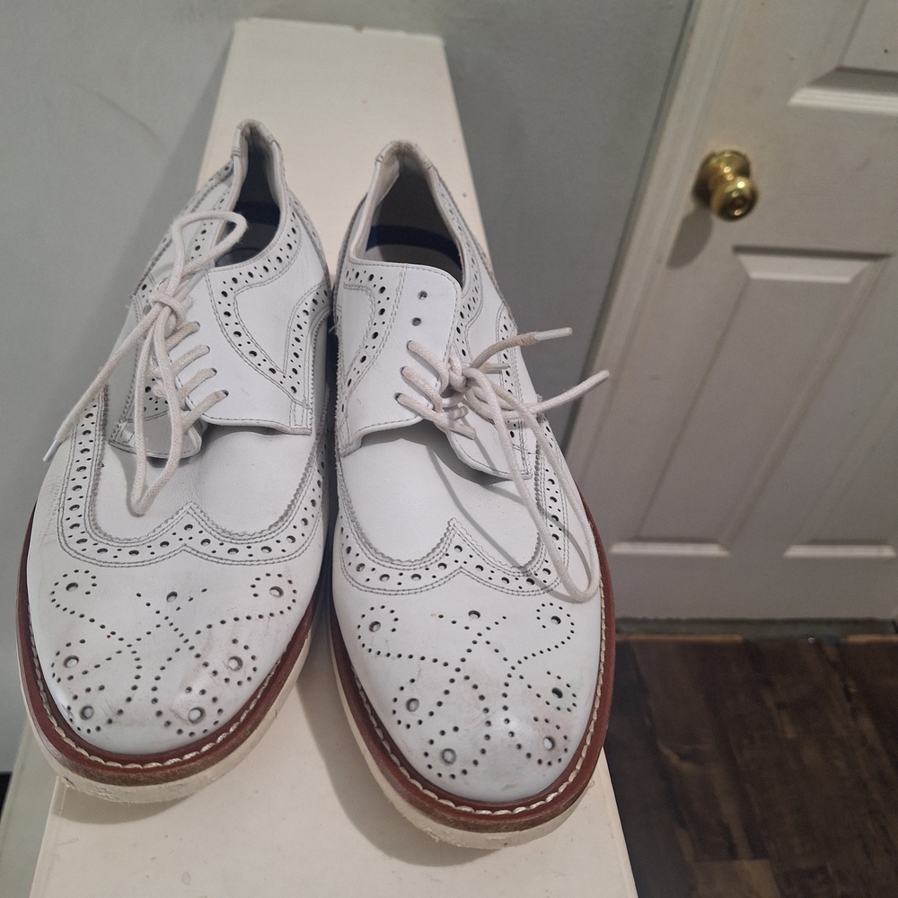 Kenneth Cole Reaction White Brogue Oxfords